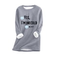 thumbnail image 2 of Ayfxijin Long Sleeve Shirts for Women,Women's Round Neck Thickened Warm Long Sleeve, 2 of 3