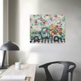 thumbnail image 4 of Nawypu Easter Truck Plaid Wall Art For Living Room/Bedroom, Canvas Bathroom Decor Wall Art Kitchen Office Framed Wood  Picture, Eucalyptus Floral Eggs Buffalo Black, 4 of 5