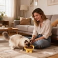 thumbnail image 6 of Cat Bowl Anti-Vomiting Tilted Elevated Cat Food Bowl Whisker Friendly Slanted Feeding Bowls with Shallow & Tall Design Yellow, 6 of 7