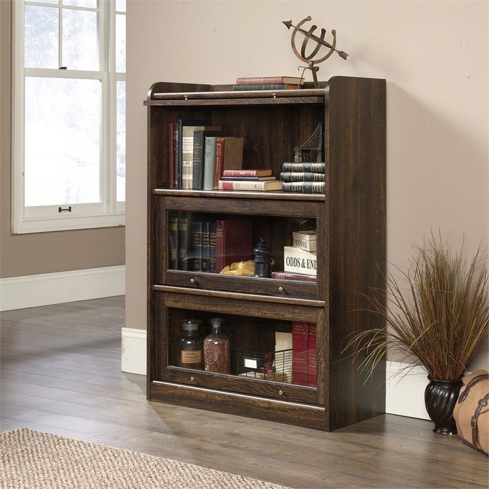 Sauder Barrister Lane 3-Shelf Bookcase, Iron Oak Finish