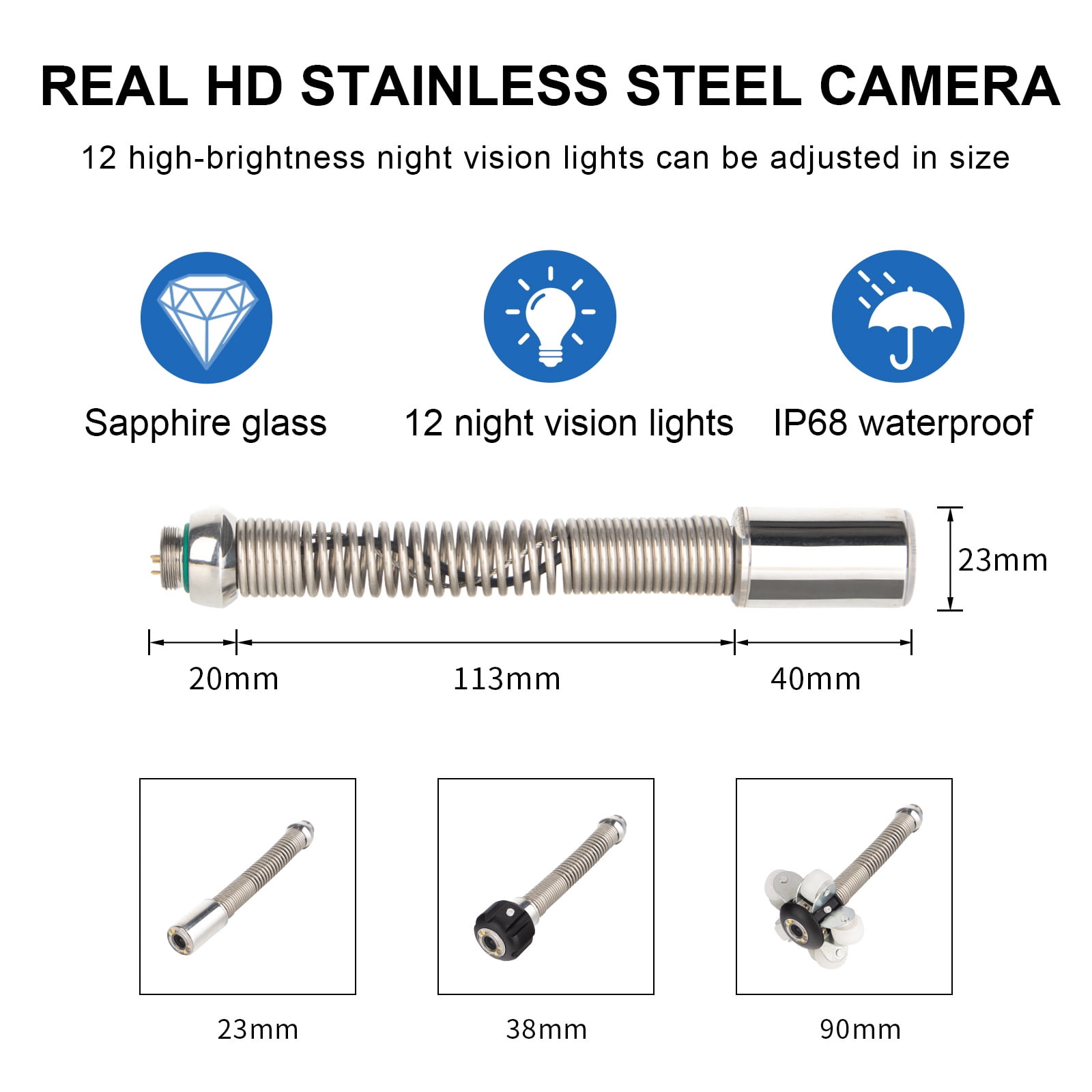 Self Leveling Sewer Inspection Camera with Locator 98ft, SYANSPAN 9" HD1080P Monitor Drain Pipe Cameras with 512Hz Sonde/Transmitter, 4500mAh Rechargeable Battery Plumbing Camera Snake with DVR 16GB