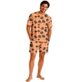 thumbnail image 2 of Halloween Pjs, Halloween Couple Matching Pajamas Set, Orange Black Jack O Lantern Short Sleeve Loungewear, Crop Top & Shorts Sleepwear, Soft Cozy Classic Nightwear for Summer & Home Wear, L, 2 of 6