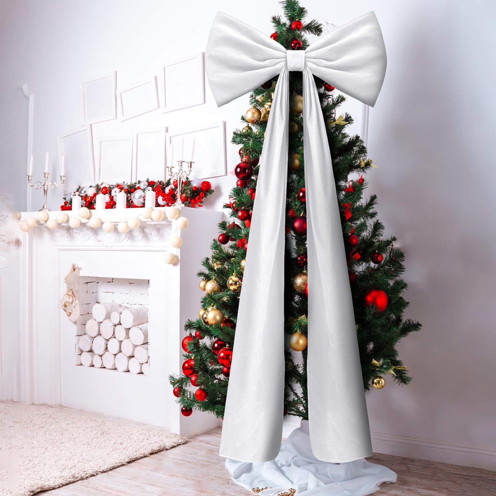 Dserfhy 71 Inches Christmas Extra Large Velvet Bow Giant Xmas Tree Toppers Bows for Home Wreath Wall Backdrop Birthday Wedding Party Decoration