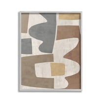 Stupell Industries Modern Geometric Boho Abstract Painting Gray Framed Art Print Wall Art, 24 x 30