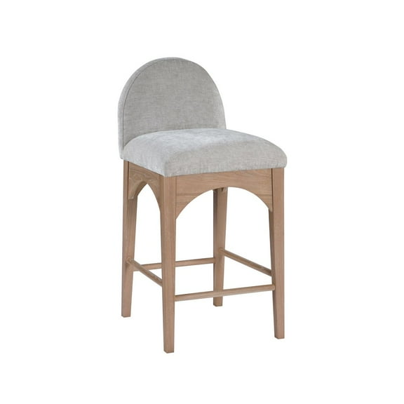 Meridian Furniture Waldorf Grey Chenille Fabric Stool