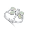 thumbnail image 4 of CHOOSE YOUR COLOR White Simulated Opal Dragonfly Bug Ring .925 Sterling Silver Band CZ Female Size 10, 4 of 4