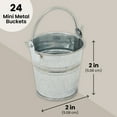 thumbnail image 5 of Juvale Mini Metal Buckets - 2 x 2 in, Silver, Pack of 24 - Mini Tin Buckets & Metal Tins with Handles for Party Favors, Crafts & Galvanized Decor, 5 of 11