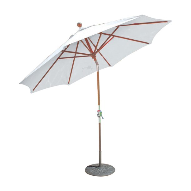 Galtech 9 Ft Teak Wood Sunbrella Patio Umbrella With Crank Lift And Tilt Walmart Com Walmart Com