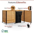 thumbnail image 4 of 4.2ft H x 6.6ft W x 3.4ft L Enclo Outdoor Trash Can Storage Shed, Outdoor Storage Cabinet, Dual Trash Bin Fence with Rolling Doors, Garbage Can Enclosure, Hide Garbage Bins From View, EC18045, 4 of 9
