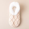 thumbnail image 2 of Women Knitted Slipper Socks Cozy Sherpa Fuzzy Socks Non Slip Socks Winter Indoor Double Layer Bedroom Slipper Socks, 2 of 6
