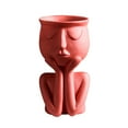 thumbnail image 2 of Human Think Face Ceramic Home Plants Flower Pot Vase Planter Tabletop Decoration, 2 of 9