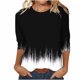 thumbnail image 1 of Camisetas Casuales de las Mujeres de Moda Impresa 3/4 Mangas Blusa Cuello Redondo para el Hogar Y Diario, 1 of 4