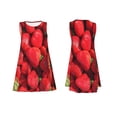 thumbnail image 7 of Naloa Strawberry Red Print Women's Summer Spring Casual Beach Sundress,Vacation Sleeveless Tank Crewneck Loose Dresses, 7 of 7