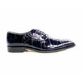 thumbnail image 2 of Men Belvedere Shoes Mare Genuine Ostrich Eel Leather Lace up Navy Blue 2P7, 2 of 5