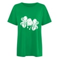 thumbnail image 1 of Penkiiy Mode Dames Imprimé Saint-Patrick Manches Courtes Col Rond Chemise Femme Décontractée Ample m Vert, 1 of 1