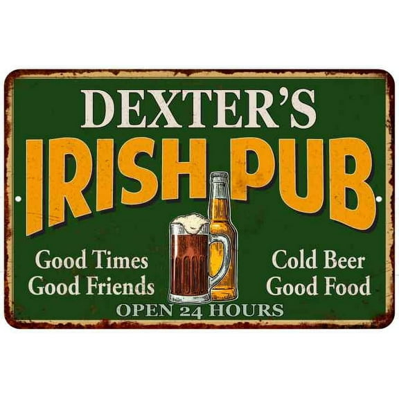 DEXTER'S Irish Pub Beer Metal Sign Bar Decor 8x12 108120013469