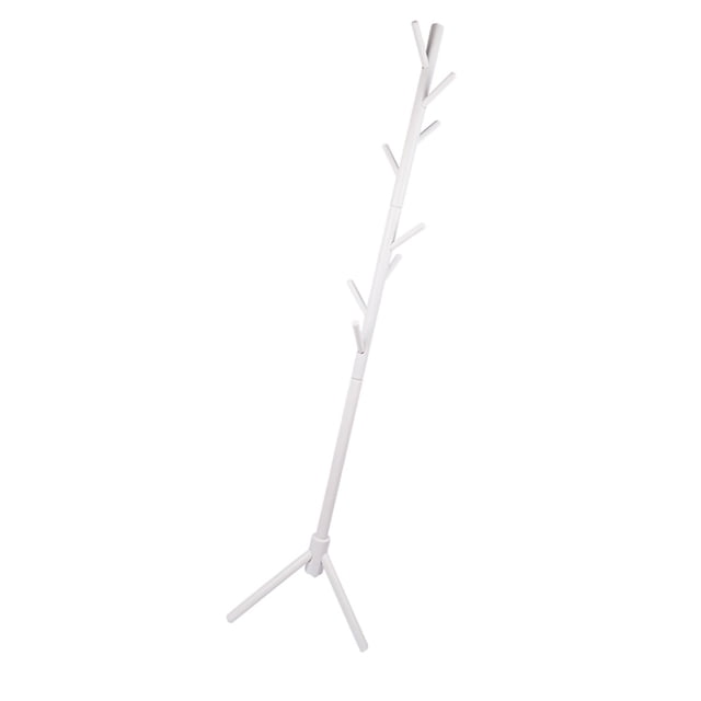 Ropa árbol madera maciza esquina redonda Simple moda hermosa percha para sala de estar blanco