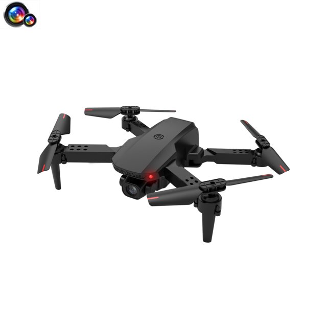 Inteprter Mini Dron de 2,4 Ghz, modo sin cabeza, toma de fotos rodante de 360 grados, WiFi, cuadricóptero, avión de Control remoto recargable Accesorios para aéreos Negro 2pcs Kameras