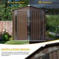 thumbnail image 2 of DWVO 6' x 4' Outdoor Storage Shed, Large Metal Tool Sheds, Heavy Duty Storage House with Lockable Doors & Air Vent for Backyard Patio Lawn to Store Bikes, Tools, Lawnmowers,Brown, 2 of 7