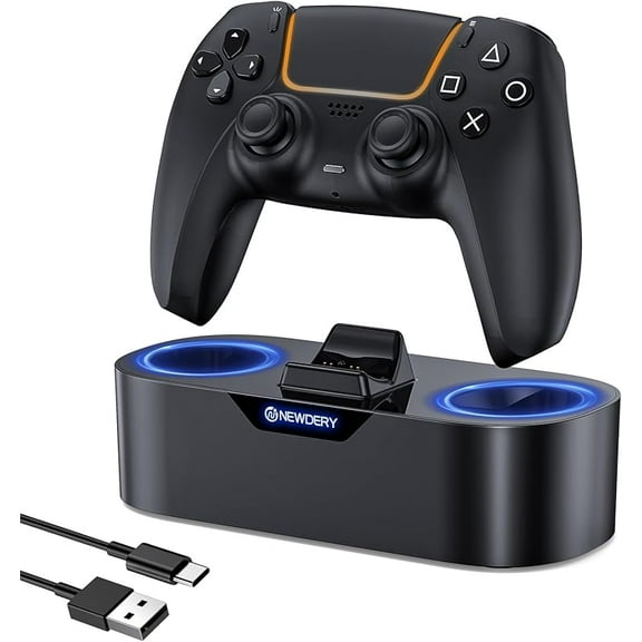PS5 Controller Charger – Fast Single Dock for PlayStation 5 & DualSense Edge, Black