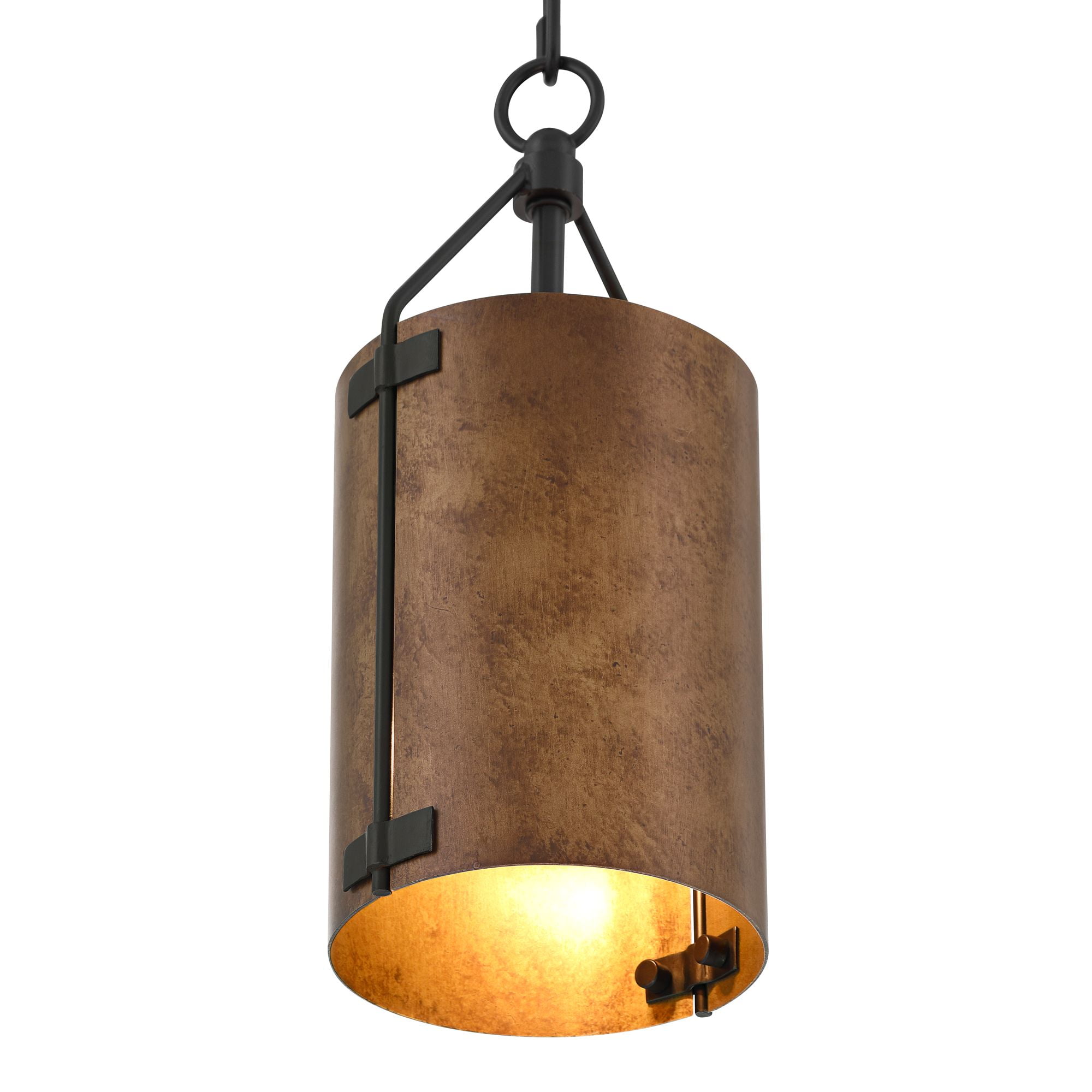 Possini Euro Design Julian 6" Farmhouse Rustic Pendant Ceiling Light Fixture Dining Room Over Table Drum Black Bronze Finish Mini
