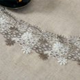 thumbnail image 4 of HSHDLDF Cotton Linen Round Tablecloth 47 Inches Lace Flower Embroidery Grey Table Cover for Dining Table Home Restaurant Wedding Decoration, 4 of 6