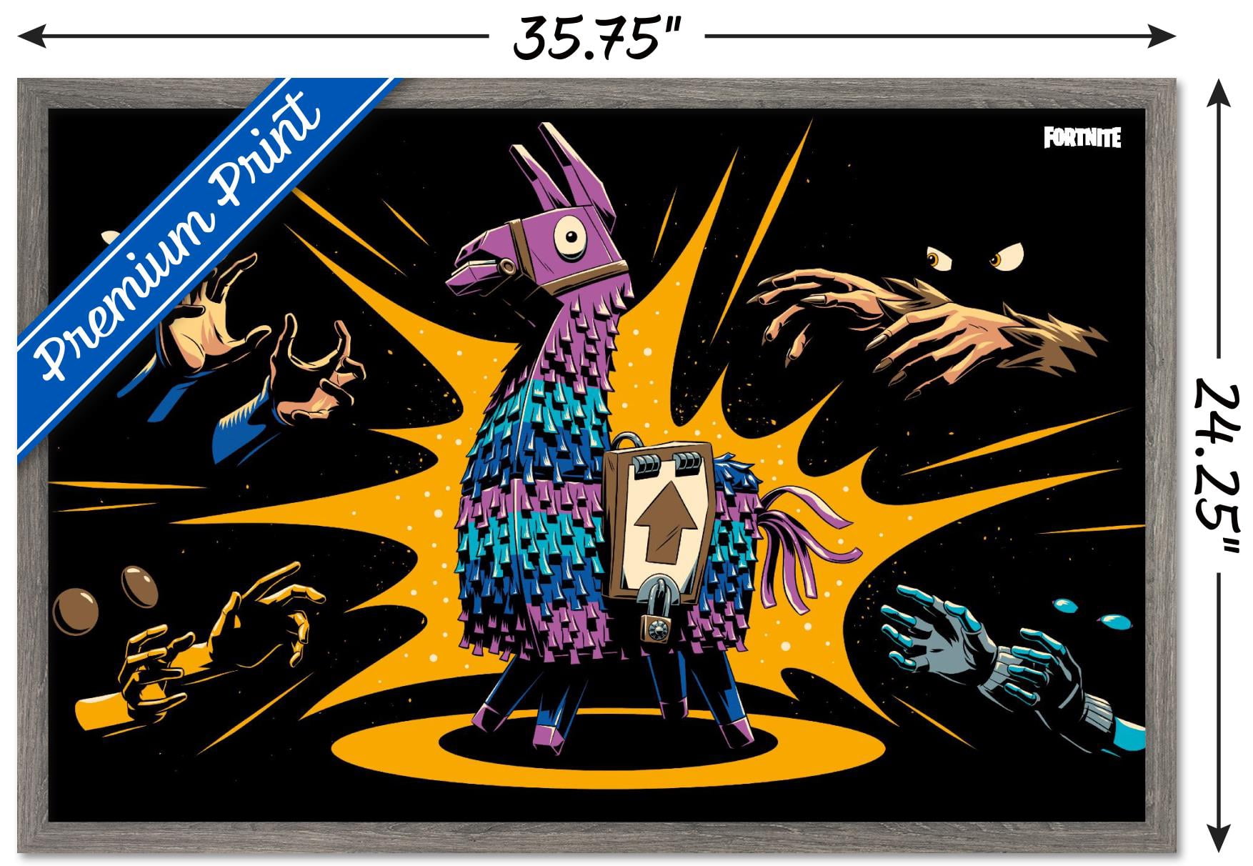Fortnite - Loot Llama Lama Loading Screen Wall Poster, 22.375" x 34", Framed