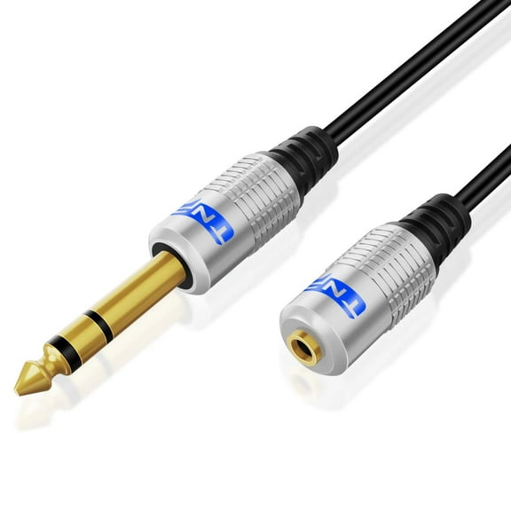 Premium 6.35mm to 3.5mm Headphone Adapter Cable (10FT) - 1/4 male to 1/8 Female Audio Cable with Gold Plated Connector - TRS Stereo Jack Cord Extension for Guitar, Amplifier, Speaker, Piano