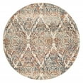 thumbnail image 2 of 8â€™ Round Ivory Brown Decorative Diamond Area Rug, 2 of 5
