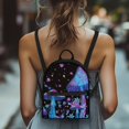 thumbnail image 4 of Eheartsgir Neon Psychedelic Mushroom & Snail Pattern Small Backpack, Front Pocket Polyester Mini Backpack for Travel Hiking, Zipper Closure Travel Back Pack, 4 of 8