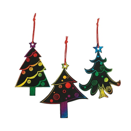 Magic Color Scratch Christmas Tree Ornam - Craft Supplies - 24