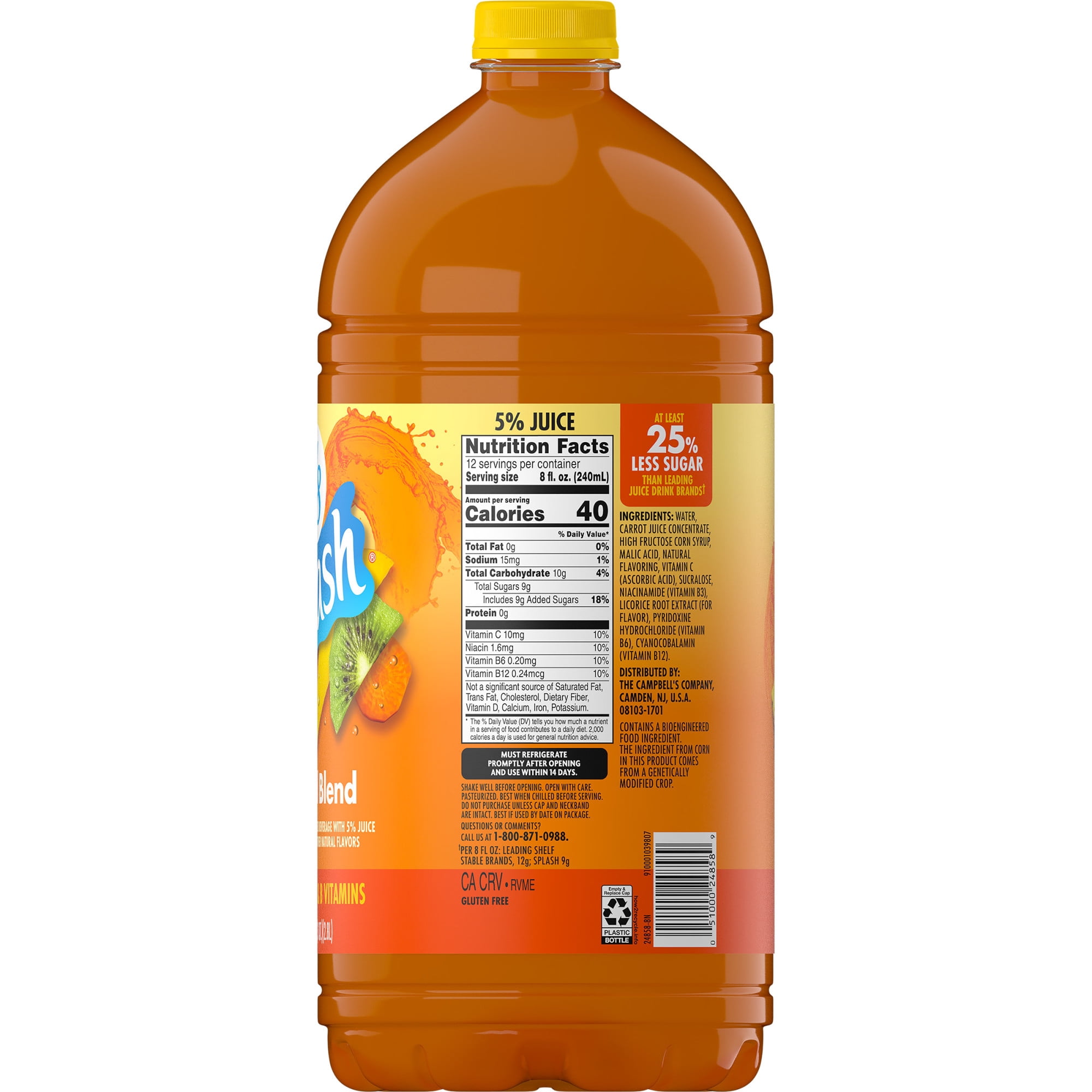 (6 pack) V8 Splash Tropical Blend Flavored Beverage, 96 fl oz Bottle (6 Pack)