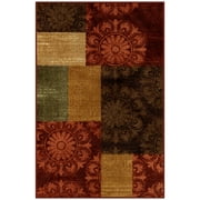 Mainstays Transitional Medallion Block Red Print Area Rug, 2'6"x3'10"