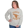 thumbnail image 4 of Veggie Power Cute Vegetarian Fighter Sweatshirt for Men or Women Brisco Brands L, 4 of 5