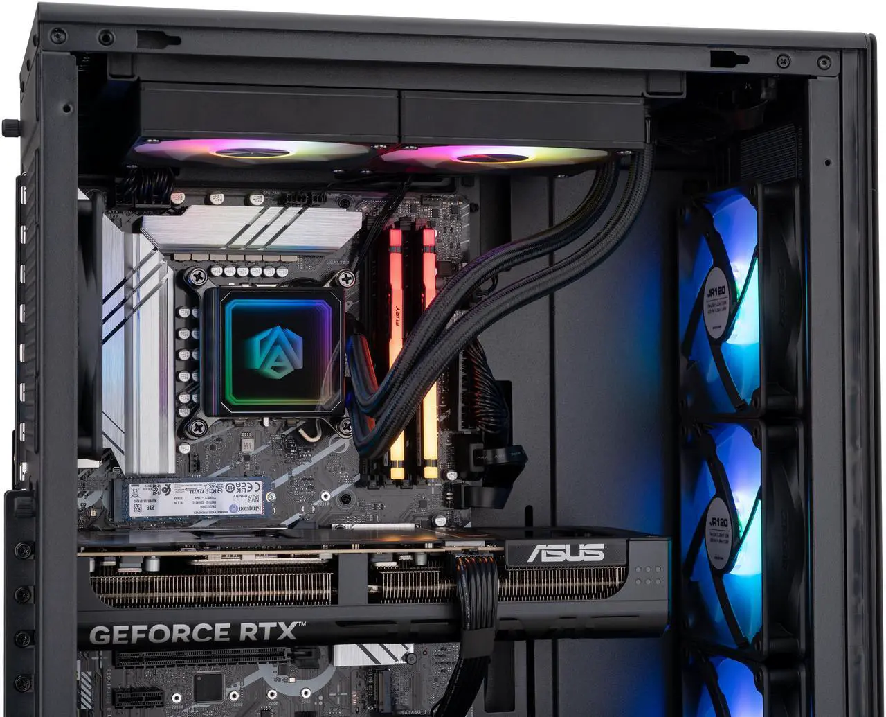 ABS Stratos Aqua Gaming PC Powered by Asus - Windows 11 - Intel Core i9-14900KF - RTX 5070 Ti 16GB - DLSS 4 - AI-Powered Performance - 32GB DDR5 6400 - 2TB M.2 SSD