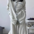 thumbnail image 3 of Conjuntos de pijama básicos de primavera para mujer, ropa de dormir de manga larga con estampado Vintage, ropa de dormir para el hogar, 3 of 4