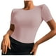 thumbnail image 1 of Blusa superior sexy de manga corta sólida con cuello redondo de verano para mujer con estilo OAVQHLG3B Store lin121212, 1 of 5