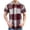 Red, variant on Casual Man Tops Crew Neck Short Sleeve Green Plaid T-Shirts with Pocket Casual Button Classic Tee for Men