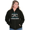 thumbnail image 3 of Was Boring Now I Have a Mustache Zip Up Hoodie Men's Women's Brisco Brands S, 3 of 6
