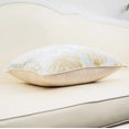 thumbnail image 3 of Funda de almohada Alerfa con bordado de hojas de terciopelo cortado, 30 x 50 cm, color beige, 3 of 7