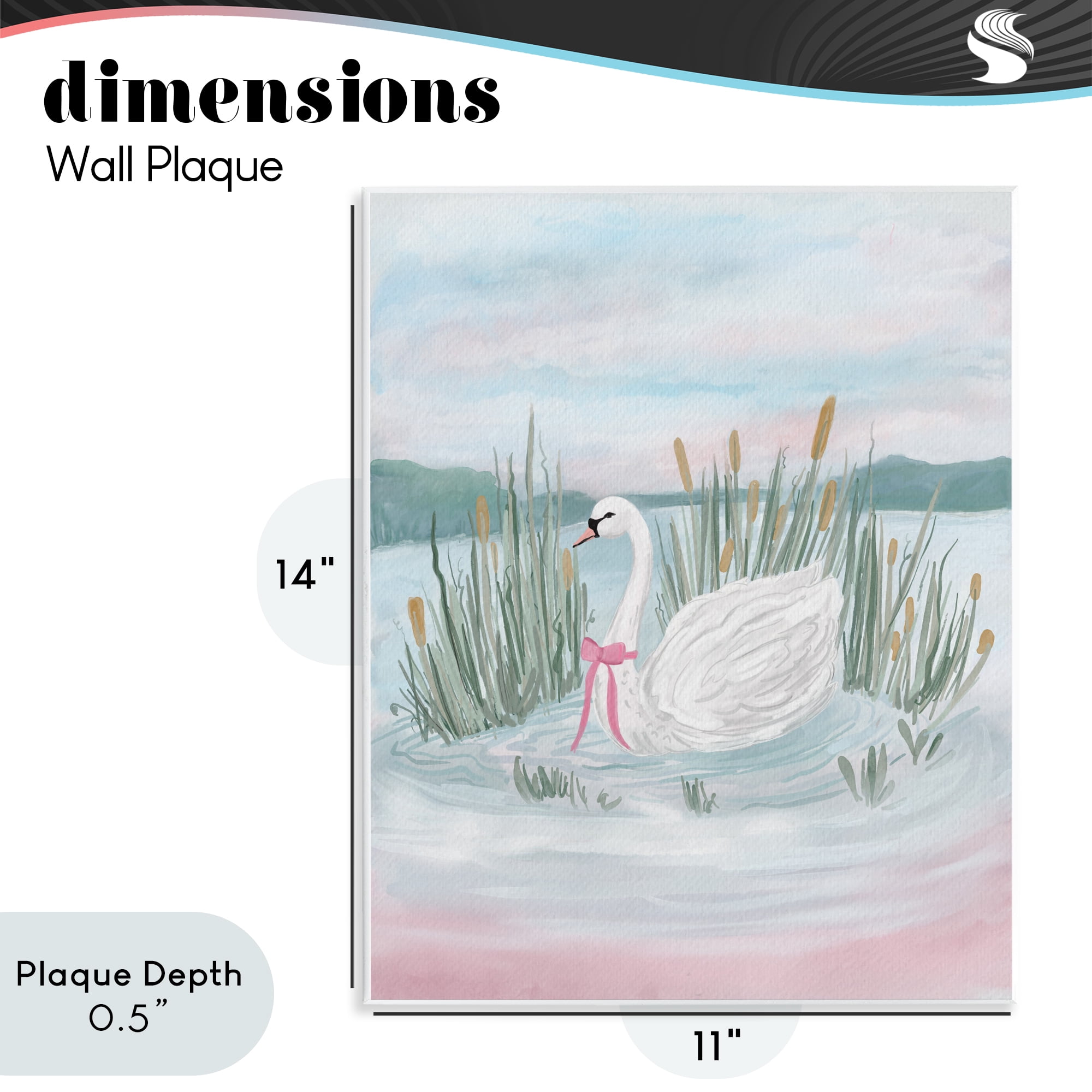Stupell Industries Swan Serenade on Lake Wall Plaque Art, design by Adreane Fippinger