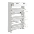 thumbnail image 3 of IVV Shoe Cabinet with 3 Large Flip Drawers & 2 Top Small Drawers, Narrow Shoe Organizer Cabinet Fits for Kinds of Shoes, Slim Shoe Storage Cabinet for Entryway, Hallway, Bedroom (White), 3 of 3