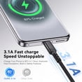 thumbnail image 6 of USB C Cable 6.6FT, 2 Pack USB‑C to USB‑C Cable Fast Charging, Durable Braided USB Cable for Mobile Phones and Tablets (Black), 6 of 6