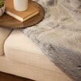 thumbnail image 3 of Northlight Plush Dual-Tone Faux Fur Throw Blanket - 50" x 60" - Ash Gray and Cream, 3 of 9
