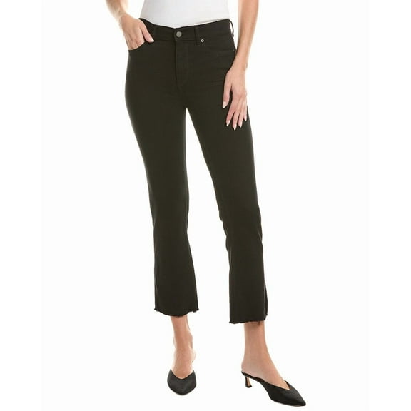 DL1961 womens Mara Black Peached Ankle Straight Leg Jean, 30, Black
