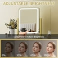 thumbnail image 3 of Odernirror Vanity Mirror with Bluetooth Speaker, Lighted Led Makeup Desk Mirror 5X Magnify, Gold, 3 of 8
