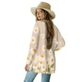 thumbnail image 3 of SCRAWLGOD Music Daisy Women's Cardigan Jacket Lightweight Sweaters for Women Fall Long Sleeve Sweater Coat with Pockets Size S Soft Long Printed Cardigan Women Travel, 3 of 7