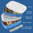 thumbnail image 5 of Bentgo Classic - Adult Bento Box, Stackable 3-Compartment Lunch Box with Removable Utensil Set and Sealing Strap, BPA-Free, Food Container Ideal for Meal Prep, Work, and On the Go (Blue), 5 of 7