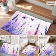 thumbnail image 6 of Purple Lavender Bathroom Mat 2x3 FT, Non Slip Small Kitchen Mat, Butterfly Flowers Spring Watercolor Washable Soft Backed Front Door Throw Rug Non-Shedding Indoor Outdoor Doormat for Entryway Sink, 6 of 9