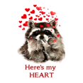 thumbnail image 3 of CafePress - Here's My Heart Cute Raccoon Blowing Kisses Quote - Women's Light Pajamas, 3 of 4